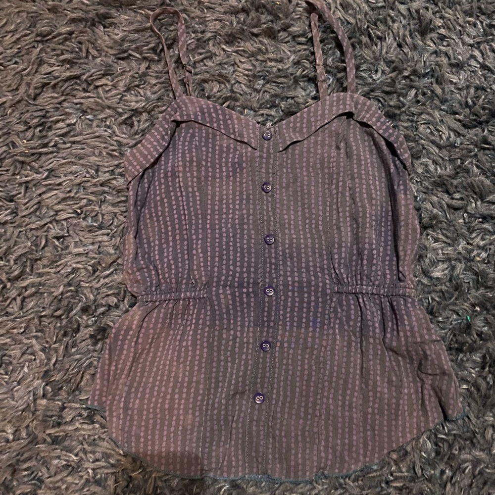 2 for $25 Kirra peplum tank - dark navy with purple